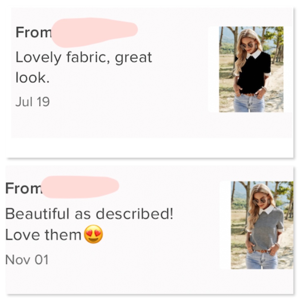 Black Blouse Shirt White Collar - Picture 8 of 12